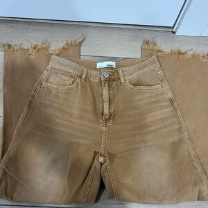 Women's Light Brown Wide Leg Jeans 26